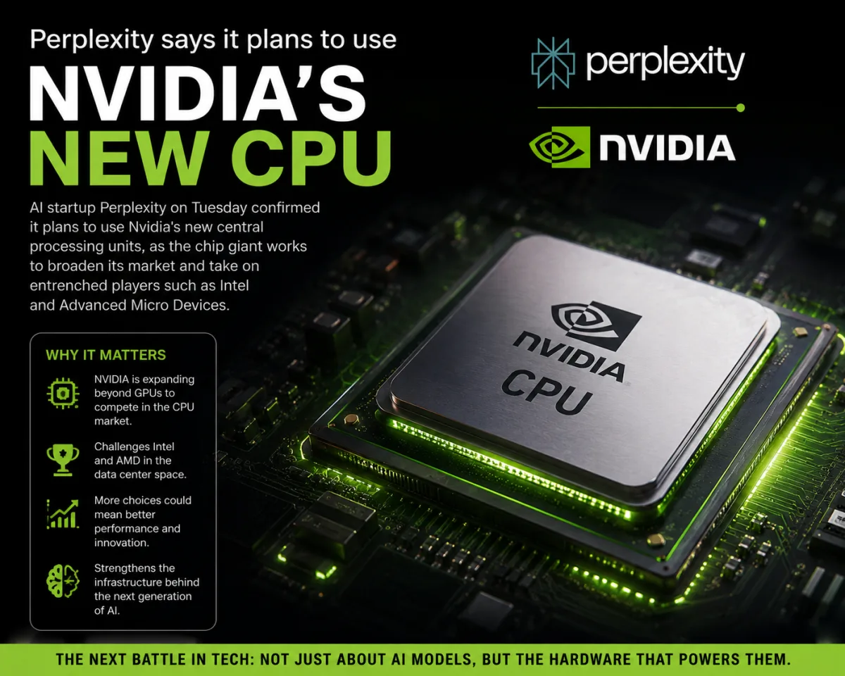 Perplexity says it plans to use Nvidia's new CPU